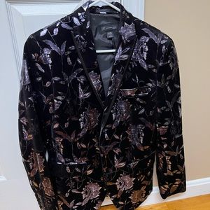 INC Men’s Black Velvet Flowered Blazer (Worn once)